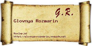Glovnya Rozmarin névjegykártya